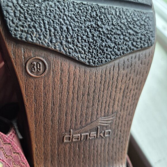 Dansko 39 Brown Mary Jane low Heel Studded Casual Dress Shoes - Picture 6 of 8